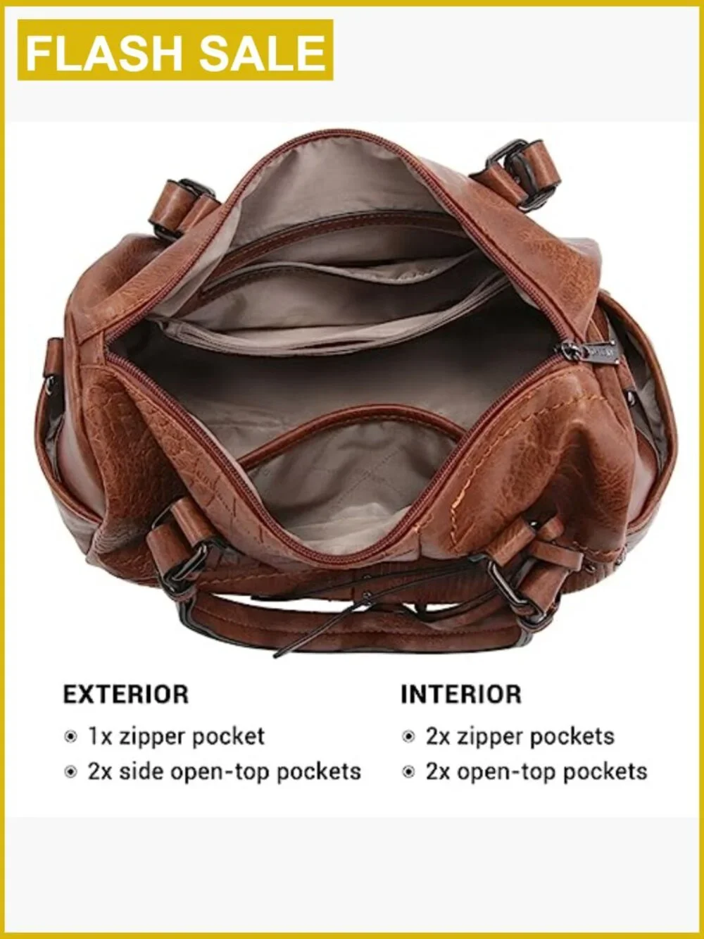 Large Vegan Leather Hobo Satchel Tote Shoulder Bag Purse Handbag